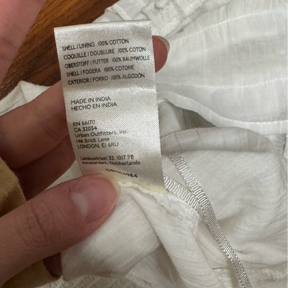 Free People White Smocked Cotton Crop Top Large - Picture 7 of 8